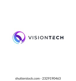shiny and abstract eye for technology logo design