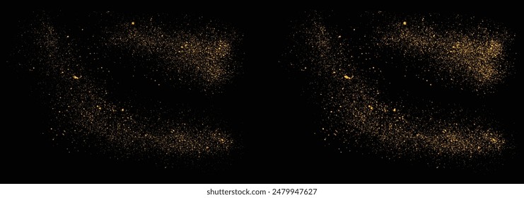 Shiny abstract glow shimmer dust gold glitter vector illustration background. Vector gold glitter abstract golden dots dust template background design