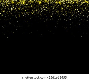 Shiny abstract glow shimmer dust gold glitter vector illustration background. Vector gold glitter abstract golden dots dust template background design, Golden sparkles gold glitter celebratory back.