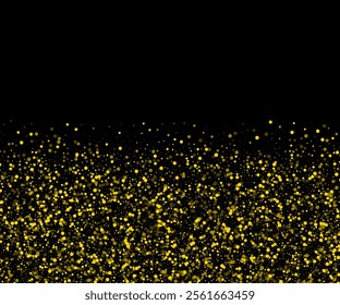 Shiny abstract glow shimmer dust gold glitter vector illustration background. Vector gold glitter abstract golden dots dust template background design, Golden sparkles gold glitter celebratory back.