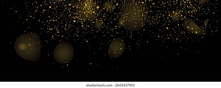 Shiny abstract glow shimmer dust gold glitter illustration background design. Vector gold glitter abstract golden dust template background design