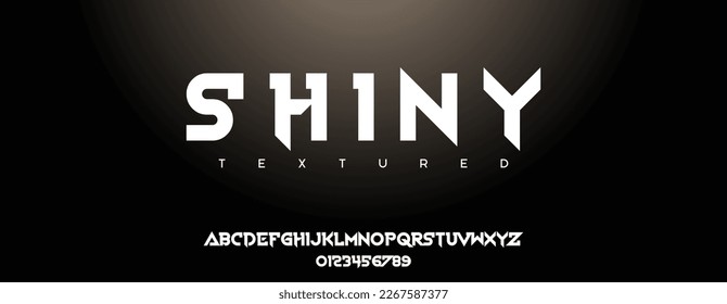 SHINY Abstract technology science alphabet font. digital space typography vector illustration design