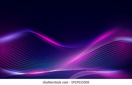 Shiny Abstract Wavy Lines Background.