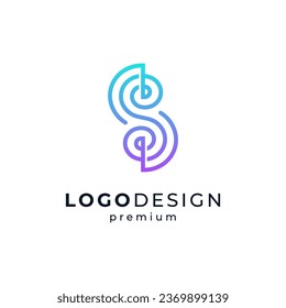 shiny and abstrcat letter S logo design for business or technology	