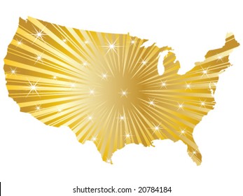 shiny american map vector illustration