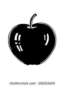 Shiny Apple - Retro Clipart Illustration