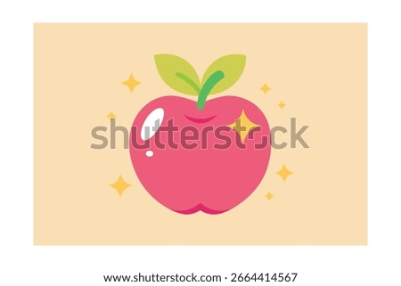 Shiny Apple with Sparkles and Bows