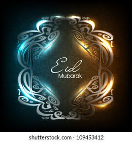 Shiny Arabic Islamic calligraphy of text Eid Mubarak on creative colorful background. EPS 10.