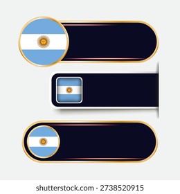 Shiny Argentina Flag Banners Set