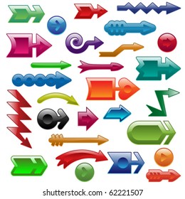 Shiny arrows set for web design