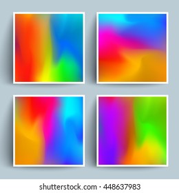 Shiny artistic backgrounds set. Cool fluid colors. Applicable for gift cards, covers, posters, banners,brochure etc. Eps10 vector template.