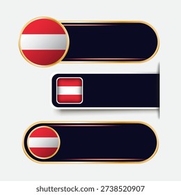 Shiny Austria Flag Banners Set
