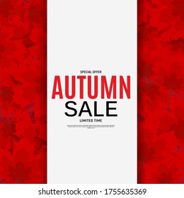 Shiny Autumn Leaves Sale Banner. Business Discount Card. Vector Illustration EPS10