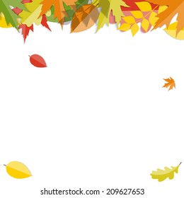 Shiny Autumn Natural Leaves Background. Vector Illustration. EPS10