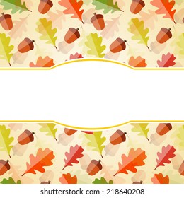 Shiny Autumn Natural Leaves Background. Vector Illustration 