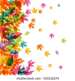 Shiny Autumn Natural Leaves Background. Vector Illustration EPS10