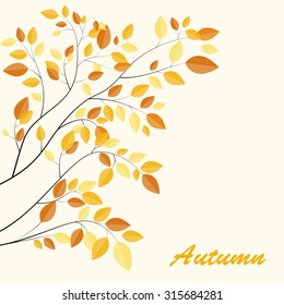 Shiny Autumn Natural Leaves Background. Vector Illustration EPS10