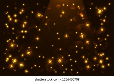shiny background with bright stars and bokeh