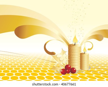shiny background with candle and sparkle