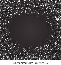 Shiny background, glitter, silver powder, vector illustration, glowing backdrop