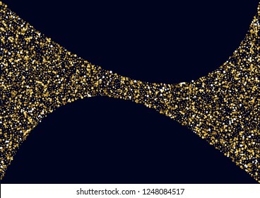 Shiny background with golden confetti. Festive golden background with golden circles. Flying golden confetti.