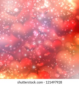 shiny background with hearts