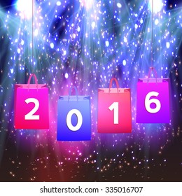 Shiny background for New Year greeting card, vector