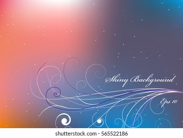 Shiny background with pink and orange and blue color