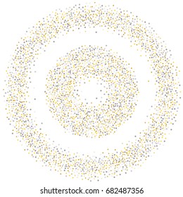 Shiny background with silver and golden glitter isolated on white. Vector glitter decoration, great for christmas and birthday cards, wedding invitation, party posters and leaflets.