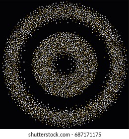 Shiny background with silver and golden glitter isolated on black. Vector glitter decoration, great for christmas and birthday cards, wedding invitation, party posters and leaflets.
