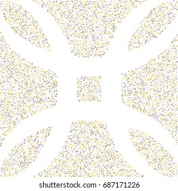 Shiny background with silver and golden glitter isolated on white. Vector glitter decoration, great for christmas and birthday cards, wedding invitation, party posters and leaflets.
