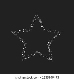 A shiny background of small star on a black background. Luxurious pattern with silver dust effect.