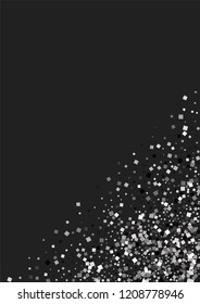 A shiny background of small steal on a black background. Luxurious pattern with silver dust effect.