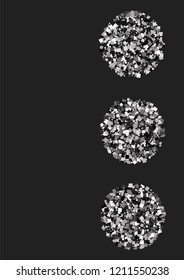 A shiny background of small steal on a black background. Luxurious pattern with silver dust effect.