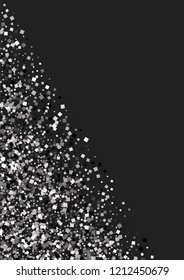 A shiny background of small steal on a black background. Luxurious pattern with silver dust effect.