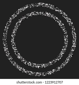 A shiny background of small steal on a black background. Luxurious pattern with silver dust effect.