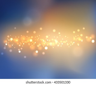 Shiny background with sun burst and defocused light particles. Vector eps10.