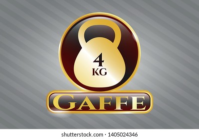  Shiny badge with 4kg kettlebell icon and Gaffe text inside