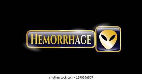  Shiny badge with alien icon and Hemorrhage text inside