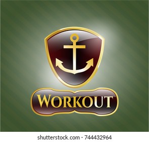  Shiny badge with anchor icon and Workout text inside