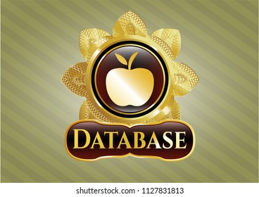  Shiny badge with apple icon and Database text inside