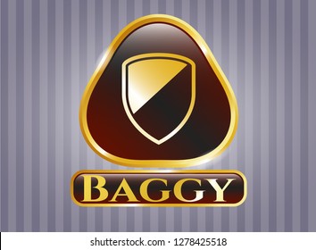   Shiny badge with armor icon and Baggy text inside