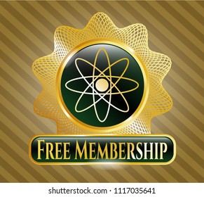  Shiny badge with atom icon and Free Membership text inside