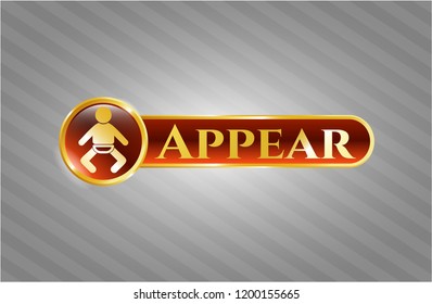 Shiny badge with baby icon and Appear text inside