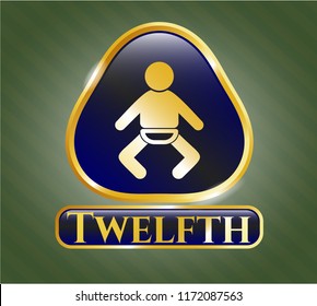  Shiny badge with baby icon and Twelfth text inside