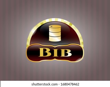  Shiny badge with barrel icon and Bib text inside