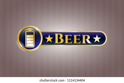  Shiny badge with battery icon and Beer text inside