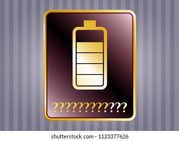  Shiny badge with battery icon and Question Mark text inside