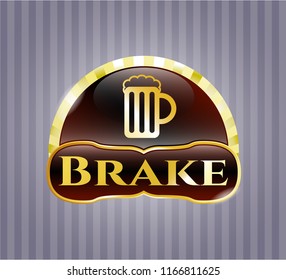  Shiny badge with beer jar icon and Brake text inside