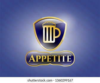  Shiny badge with beer jar icon and Appetite text inside